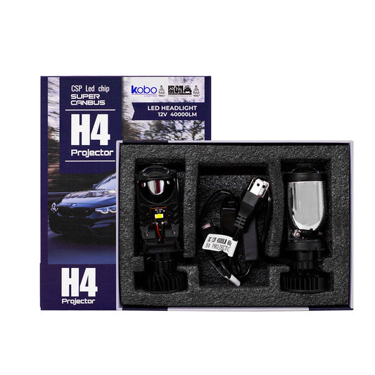 Kit de ampolletas Turbo Led KB1-H4 con Proyector y Lupa de Iron Led Dakar Oficial 40.000lm