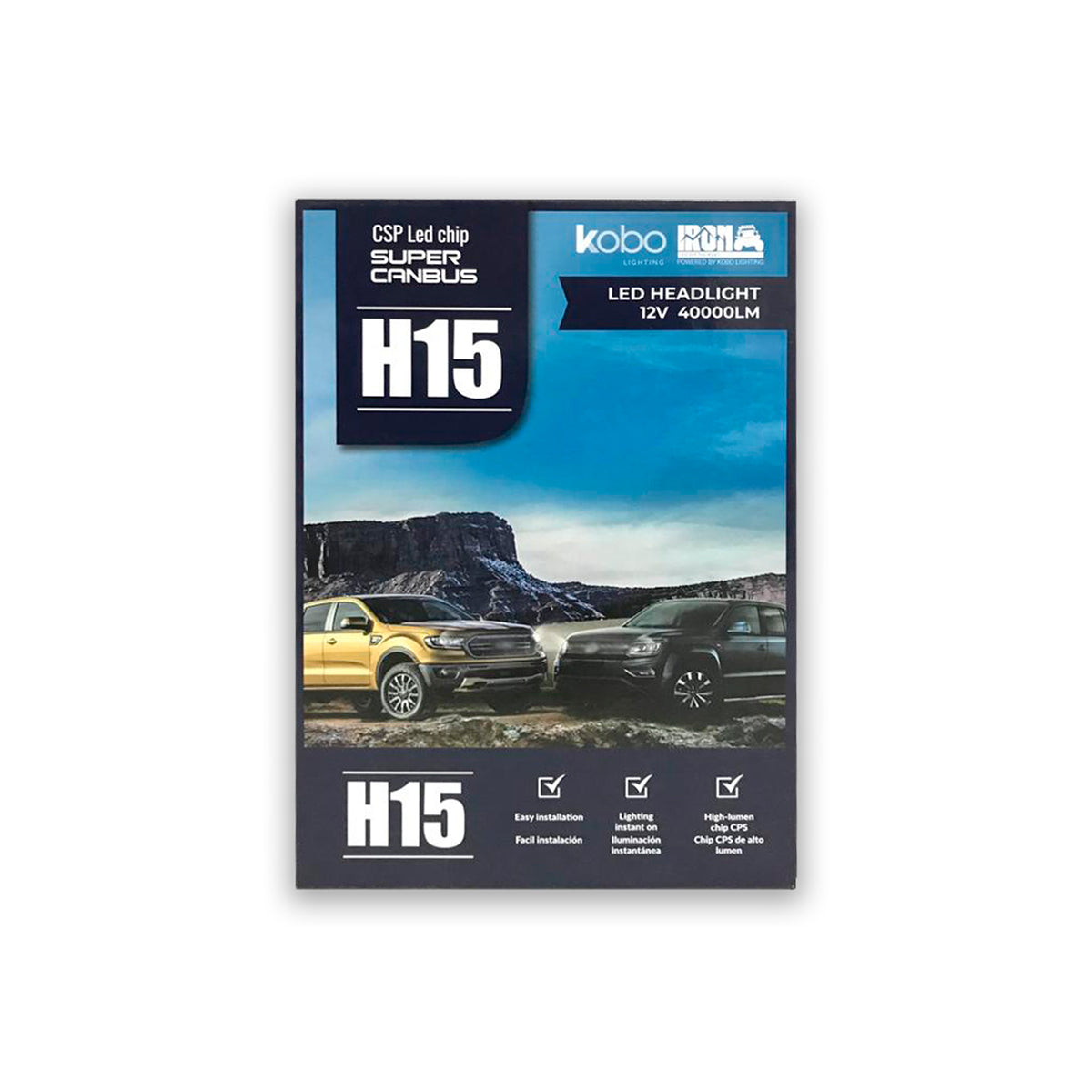 Kit de ampolletas turbo Led KB1-H15 Kobo Dakar Oficial 40.000lm
