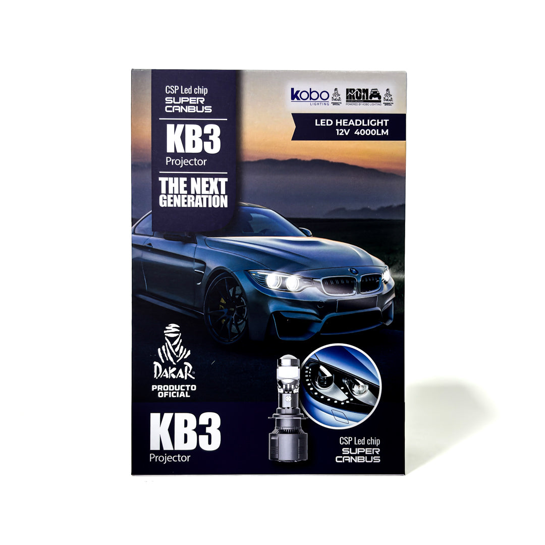 Kit de ampolletas Led KB3 con Proyector y Lupa Iron Led Dakar Oficial  40.000lm